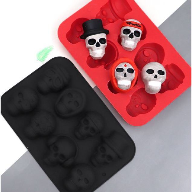 6/8/18/50 Cavities Halloween Scary Silicone Mold Hat Skull Tomb Bat Pumpkin Spider Chocolate Gummy Mould Cake Dec(3126L) - Image 3