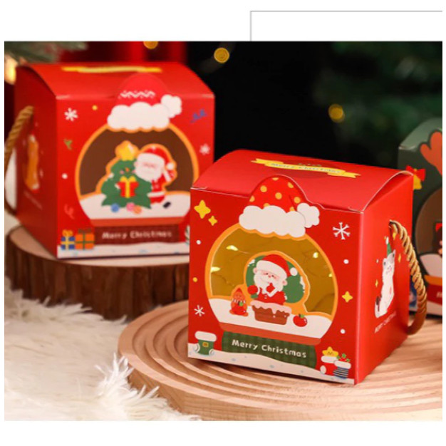 1pc New Christmas apple box open window cute handheld children's candy bags cartoon Christmas Eve gift box(3158L) - Image 6