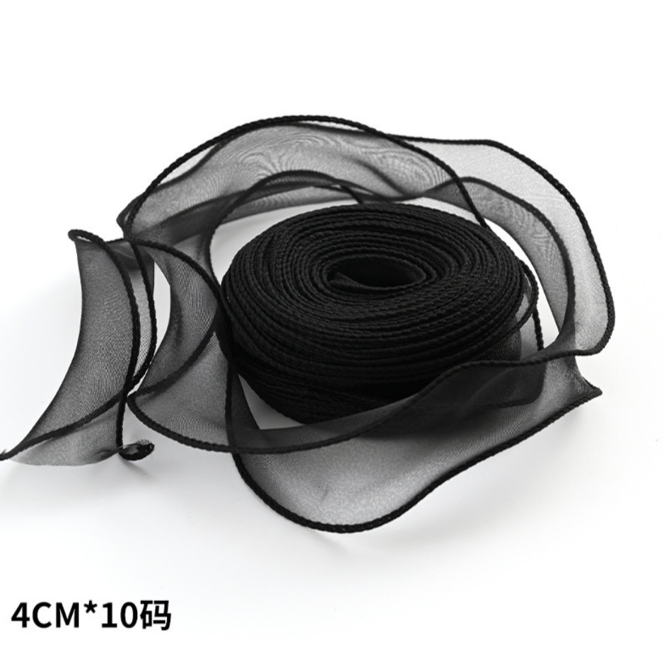 10yards/roll Fishtail Yarn Wave Sheer Chiffon Organza Ribbons Gift Box Packaging Bouquet Wrapping 鱼尾纱波浪纱丝带 (2971L) - Image 13