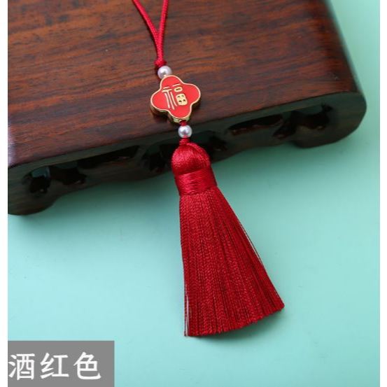 Chinese Style Tassels Charms With Good Luck Clover Beads Decorative Lucky Blessing Tassel Pendant DIY (3039L) - Image 5
