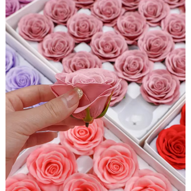 25pcs 6layer 7cm Soap Rose Artificial Flower Wedding Home Furnishings High Quality Superior Valentine'S Day(2083L) - Image 5