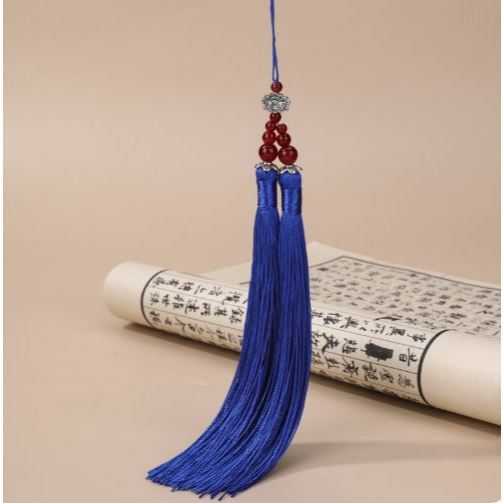 Jade Bead Tassel Polyester Silk Tassels DIY Crafts Tassel Jewelry Making Home Decor Pendant Embellish Fringe (3076L) - Image 5
