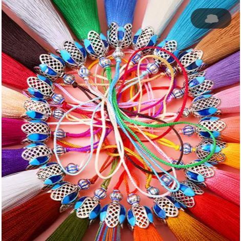 8cm Silk Tassel Fringe Brush Pendant Accessories for DIY Jewelry Making Silk Satin Tassel Handmade Crafts Finding(3077L) - Image 2