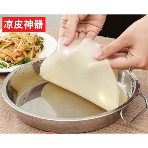 Round Stainless Steel Serving Plates for Food Cold Noodle Making Dishes Steamed Tray Dinnerware Kitchen Pastry Pan(3108L - Image 2
