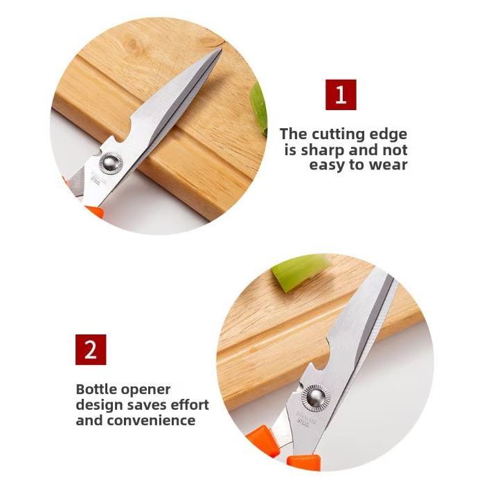 Heavy-Duty Kitchen Scissors Stainless Steel Multi-Purpose Shear For Meat And Roast Cutting Household Cooking Food(3132L) - Image 4