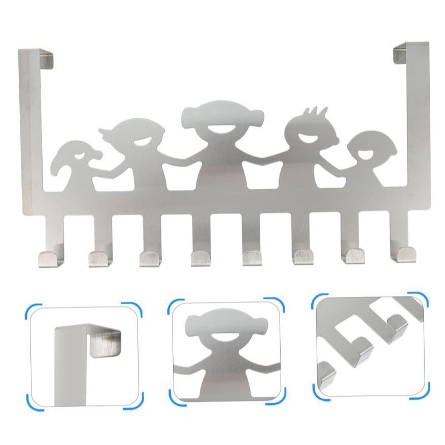 Stainless Steel Door Back Hook Non-Marking Punch Storage Hook for Cloths Hats Towels Easy Install Space Saver (3133L) - Image 2