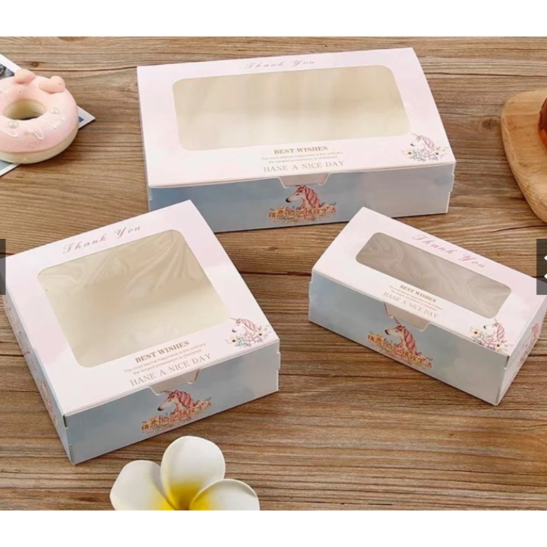 Kraft Paper Boxes For Packaging Cupcake Pink Window Flower Gift Wedding Bags For Cake Candy Cookies Toy Party (3151L) - Image 3
