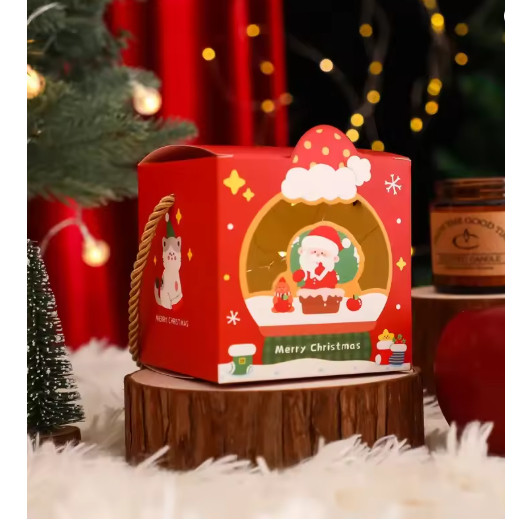 1pc New Christmas apple box open window cute handheld children's candy bags cartoon Christmas Eve gift box(3158L) - Image 8