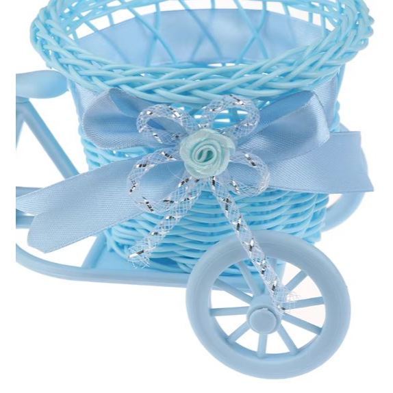 White Bicycle Decorative Flower Basket Wedding Decoration Plastic Tricycle Design Pot Storage Party(3062L) - Image 8