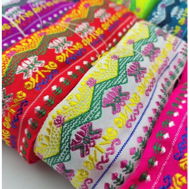 1yard Colorful Ethnic Style Lace Trim,Dragon Embroidered Jacquard Ribbon Polyester Trim for Ethnic Clothing刺绣涤纶织带(3065L) - Image 3