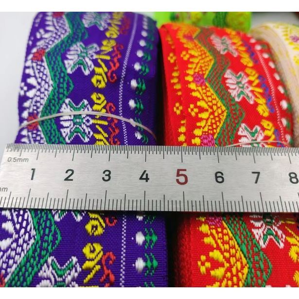 1yard Colorful Ethnic Style Lace Trim,Dragon Embroidered Jacquard Ribbon Polyester Trim for Ethnic Clothing刺绣涤纶织带(3065L) - Image 4