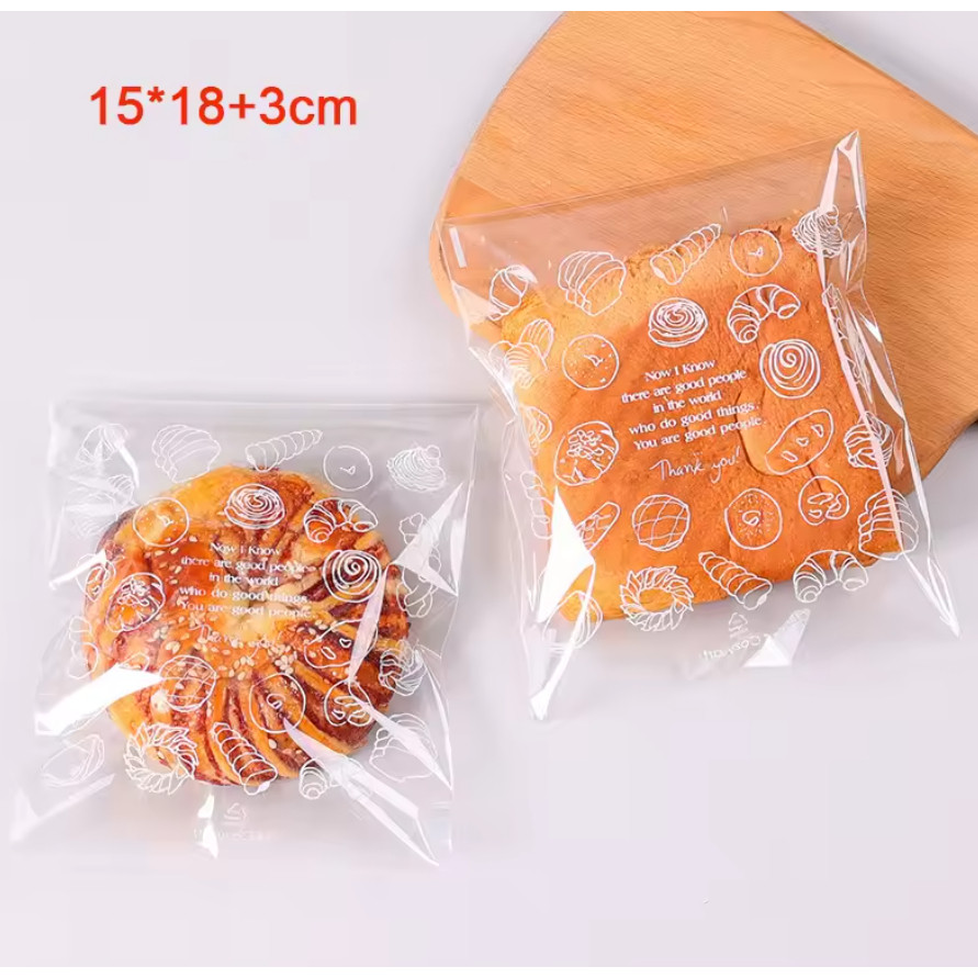 20pcs Clear Self-sealing Bags For Bakery Breads, Doughnuts, Croissants, Disposable Packaging For Kitchen 透明面包包装袋(4011L) - Image 11