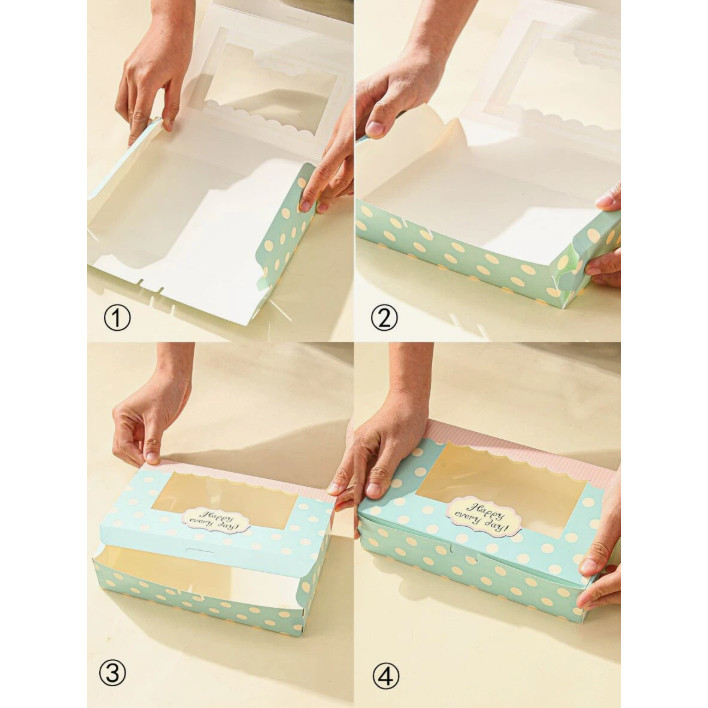 Kraft Paper Boxes For Packaging Cupcake Pink Window Flower Gift Wedding Bags For Cake Candy Cookies Toy Party (3151L) - Image 7