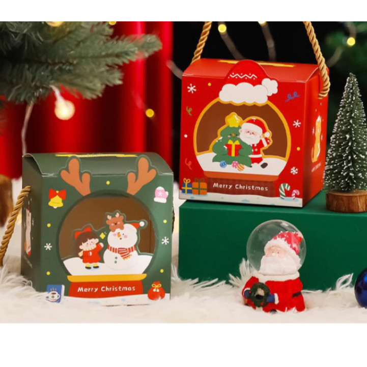 1pc New Christmas apple box open window cute handheld children's candy bags cartoon Christmas Eve gift box(3158L) - Image 4