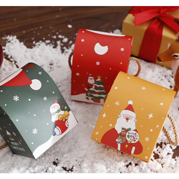 Christmas Gift Box Candy Chocolate Biscuit Packaging Box Bags Xmas Eve Apple Boxes Carrying Case New Year Party (3159L) - Image 4