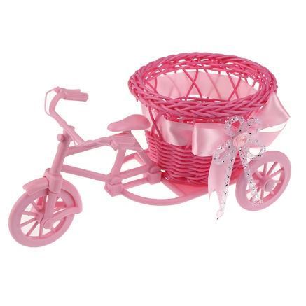 White Bicycle Decorative Flower Basket Wedding Decoration Plastic Tricycle Design Pot Storage Party(3062L) - Image 10