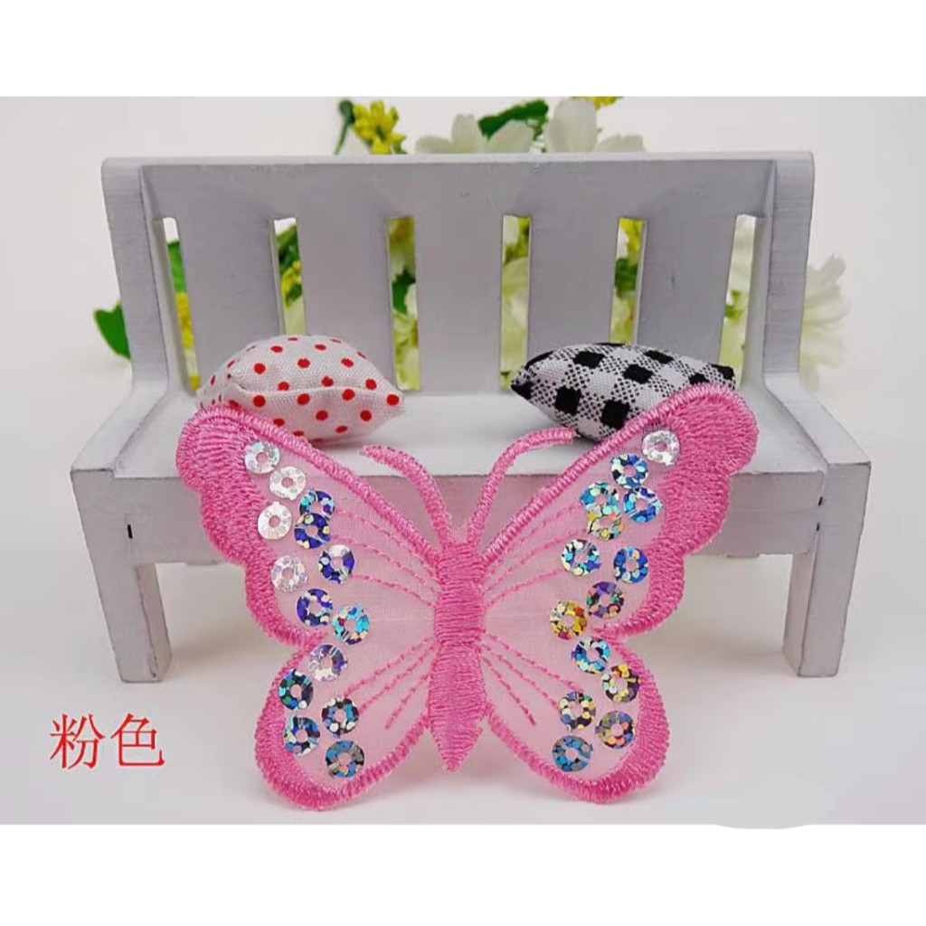 1pc Mixing Sequins Patch Embroidered Butterfly Iron On Patches For Clothing Badge Sticker Apparel Accessories刺绣蝴蝶(4007L) - Image 9