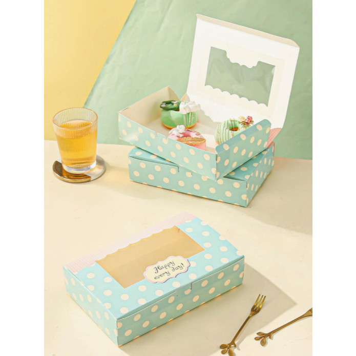 Kraft Paper Boxes For Packaging Cupcake Pink Window Flower Gift Wedding Bags For Cake Candy Cookies Toy Party (3151L) - Image 2