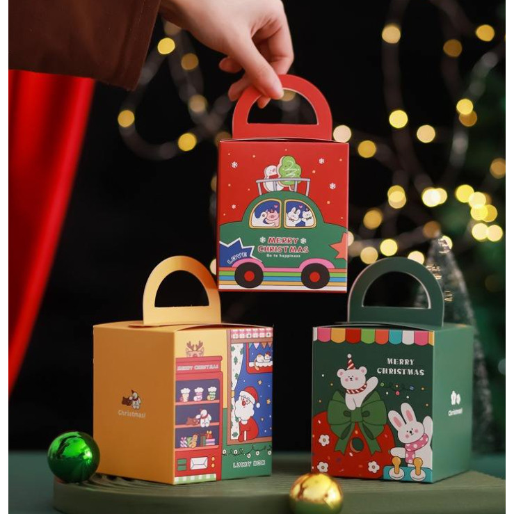 Christmas Gift Box Candy Chocolate Biscuit Packaging Box Bags Xmas Eve Apple Boxes Carrying Case New Year Party (3159L) - Image 8