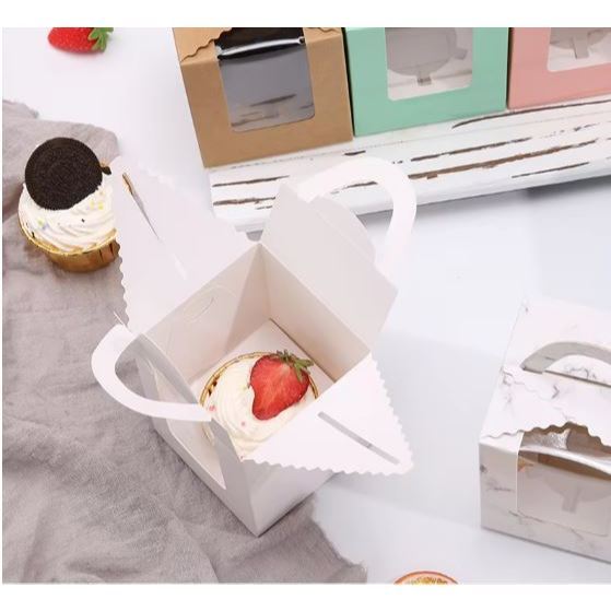 1pc Portable Window Cupcake Box French Pastry Single Muffin Box Baking individual Mousse Packaging With Inner Tray(3047L - Image 3