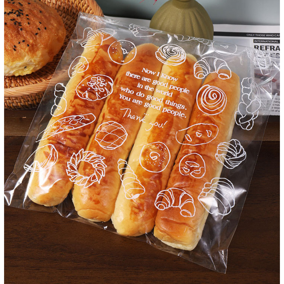 20pcs Clear Self-sealing Bags For Bakery Breads, Doughnuts, Croissants, Disposable Packaging For Kitchen 透明面包包装袋(4011L) - Image 5
