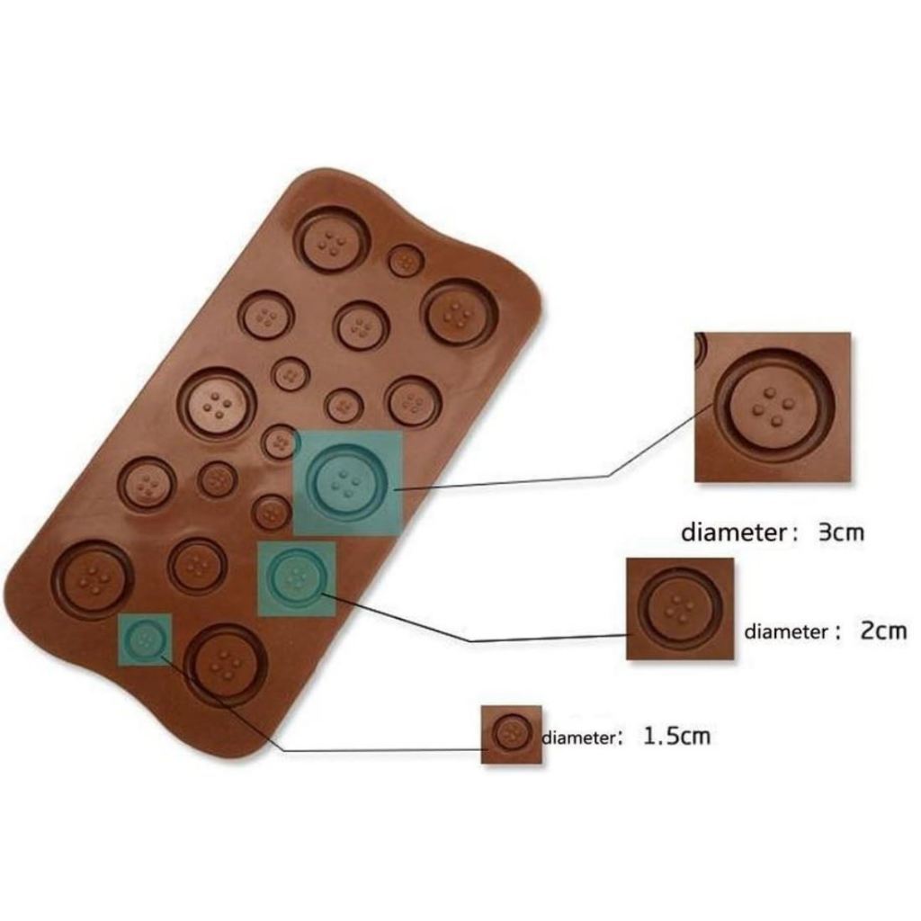 3D Heart Button 12 Cell Chocolate Silicon Mould Ice Cube Chocolate Soap Jelly Tray Kitchen Baking Tool Cake(2366L) - Image 6