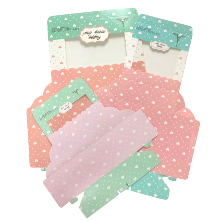 Kraft Paper Boxes For Packaging Cupcake Pink Window Flower Gift Wedding Bags For Cake Candy Cookies Toy Party (3151L) - Image 6