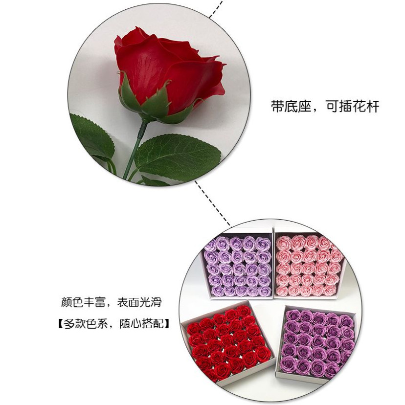 25pcs 6layer 7cm Soap Rose Artificial Flower Wedding Home Furnishings High Quality Superior Valentine'S Day(2083L) - Image 4