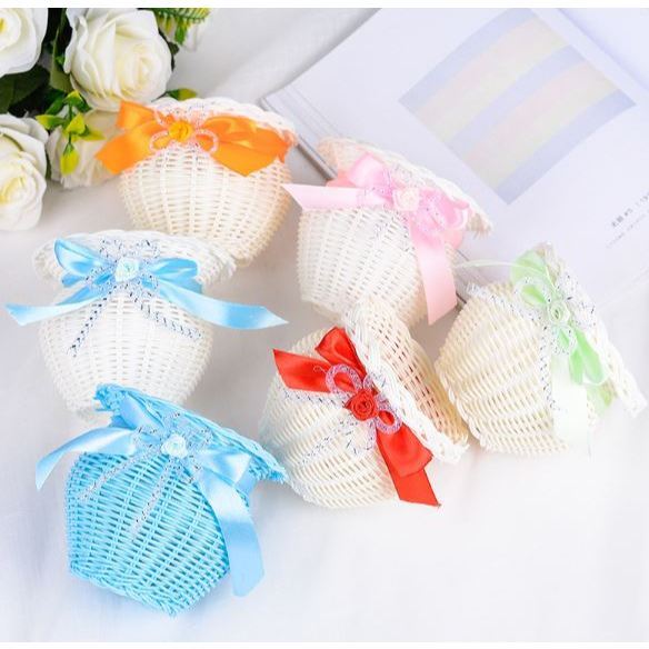 Rustic Basket Mini Baskets Tiny Baskets Party Favors Tiny Woven Basket Flower Baskets Mini Flower Basket (3061L) - Image 2