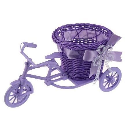 White Bicycle Decorative Flower Basket Wedding Decoration Plastic Tricycle Design Pot Storage Party(3062L) - Image 11