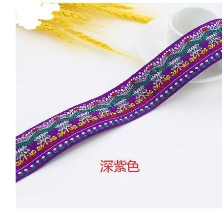 1yard Colorful Ethnic Style Lace Trim,Dragon Embroidered Jacquard Ribbon Polyester Trim for Ethnic Clothing刺绣涤纶织带(3065L) - Image 19
