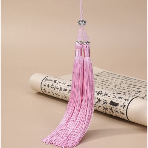 Jade Bead Tassel Polyester Silk Tassels DIY Crafts Tassel Jewelry Making Home Decor Pendant Embellish Fringe (3076L) - Image 7
