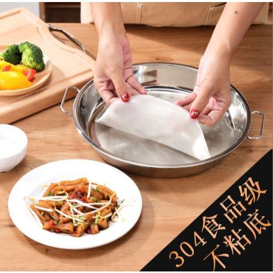 Round Stainless Steel Serving Plates for Food Cold Noodle Making Dishes Steamed Tray Dinnerware Kitchen Pastry Pan(3108L