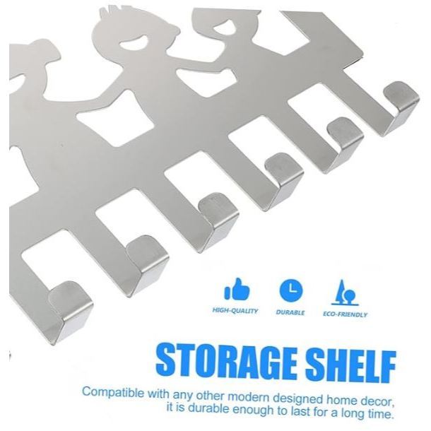 Stainless Steel Door Back Hook Non-Marking Punch Storage Hook for Cloths Hats Towels Easy Install Space Saver (3133L) - Image 4