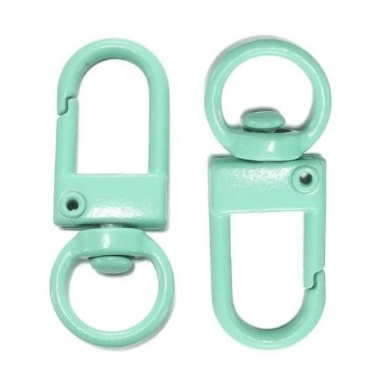 1pc Metal Lobster Clasp Hook Keyring Colored Rotating Keychain Buckle For DIY Jewelry Making Key Ring U型门扣旋转钥匙扣挂件(2499L) - Image 13