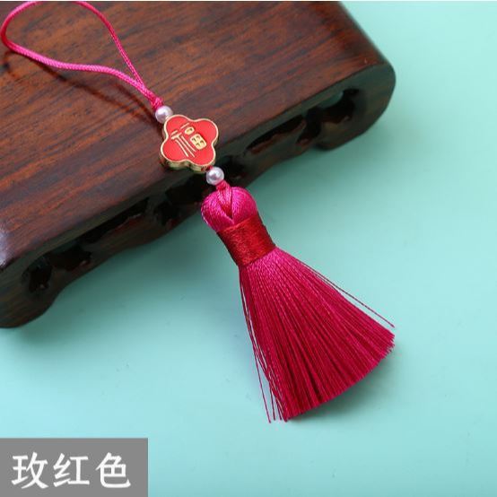 Chinese Style Tassels Charms With Good Luck Clover Beads Decorative Lucky Blessing Tassel Pendant DIY (3039L) - Image 7