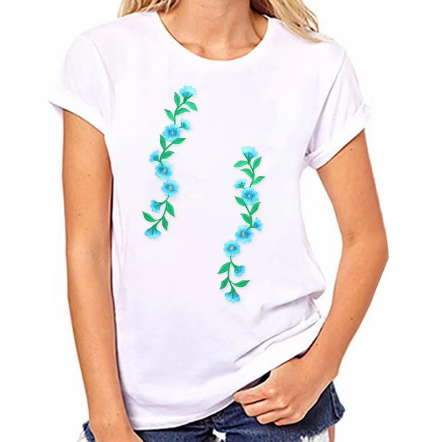 New Style Embroidered Flower Waistband Collar DIY Decorative Long Flower Pattern Patch Clothing Accessories 刺绣布贴 (4008L) - Image 9
