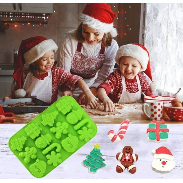 14 Cavities Silicone Christmas Tree Snowman Shapes Cake Mould Chocolate Candy Pan Soap Moulds Ice Cube Tray(3127L) - Image 7