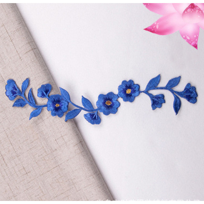 New Style Embroidered Flower Waistband Collar DIY Decorative Long Flower Pattern Patch Clothing Accessories 刺绣布贴 (4008L) - Image 12