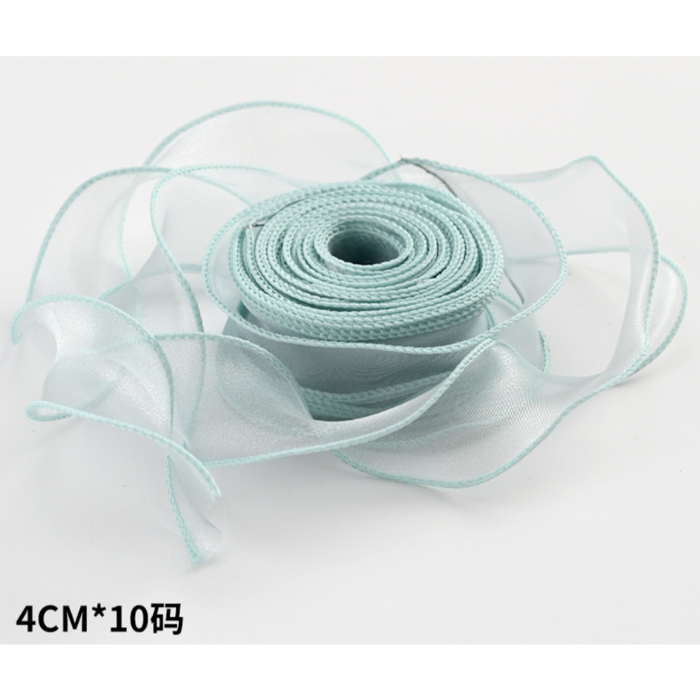 10yards/roll Fishtail Yarn Wave Sheer Chiffon Organza Ribbons Gift Box Packaging Bouquet Wrapping 鱼尾纱波浪纱丝带 (2971L) - Image 17