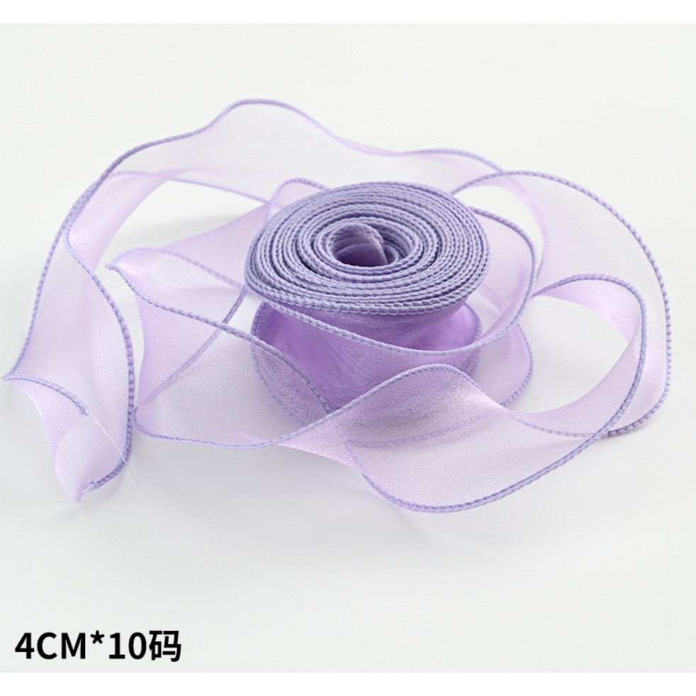 10yards/roll Fishtail Yarn Wave Sheer Chiffon Organza Ribbons Gift Box Packaging Bouquet Wrapping 鱼尾纱波浪纱丝带 (2971L) - Image 10