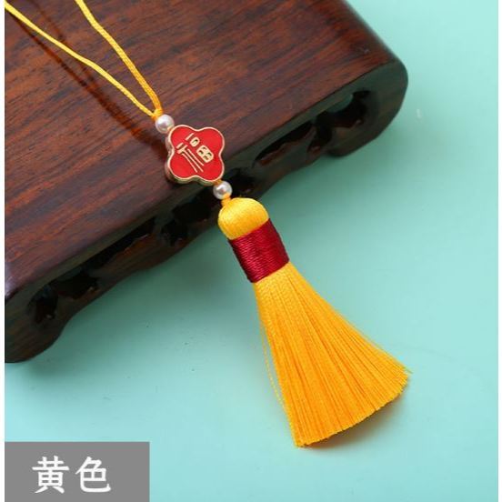 Chinese Style Tassels Charms With Good Luck Clover Beads Decorative Lucky Blessing Tassel Pendant DIY (3039L) - Image 9