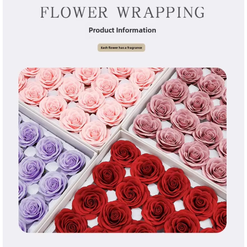 25pcs 6layer 7cm Soap Rose Artificial Flower Wedding Home Furnishings High Quality Superior Valentine'S Day(2083L)