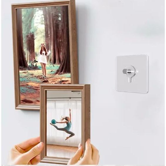Self-Adhesive Hook Strong Adhesive Picture Frame Nails Hooks Transparent Seamless Wall Hangers Hanging Clock Wall(3105L) - Image 6