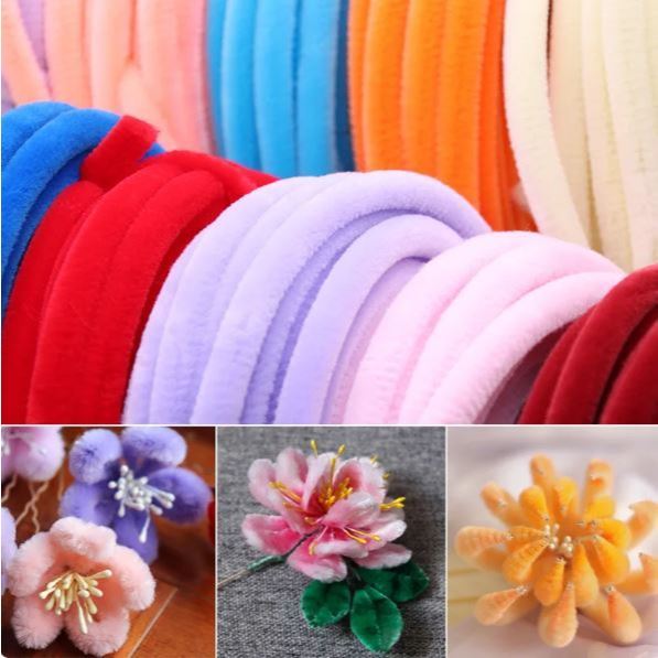 100pcs/lot Kids Creative Colorful Glitter Plush Bend Soft Felt Strip DIY Chenille Sticks Craft Educational Toy (3123L) - Image 2