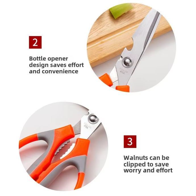 Heavy-Duty Kitchen Scissors Stainless Steel Multi-Purpose Shear For Meat And Roast Cutting Household Cooking Food(3132L) - Image 5