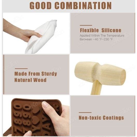 Mini Wooden Hammer Natural Wood Mallets for Cracking Chocolate Nut Lobster CrabSeafood Tools DIY (3139L) - Image 4