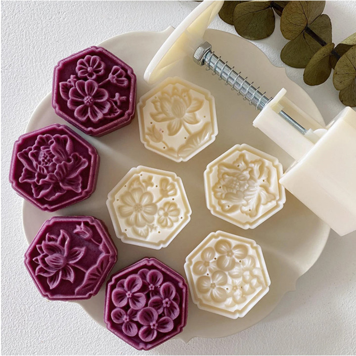 Mooncake Mold Rose Cherry Blossom Flower Shape Sakura Lotus Daisy Sunflower Leaf Bunny Mid-autumn Festival Mold (3156L) - Image 2