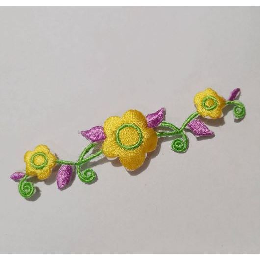 1pc Flower Spray, Iron On patch, Flower patch, Pink flower, Embroidery patch, Flowers patch, Embroidery 小藤梅花刺绣布贴 (3064L) - Image 16