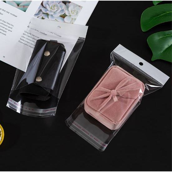 100pcs White Self Adhesive Bag Plastic Hanging Opp Pouches Seal Gift Bag for Handmade Jewelry Display(3069L) - Image 2